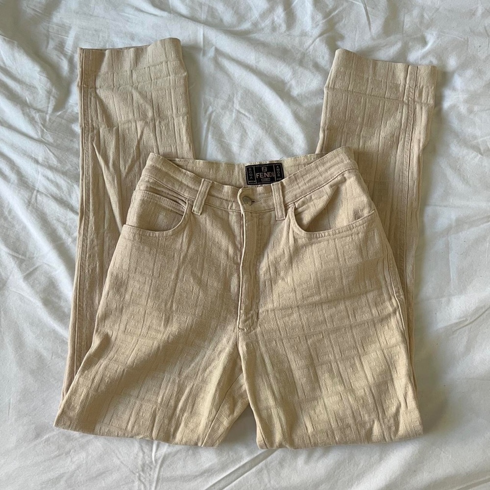 Cream Vintage Fendi Zucca Jeans